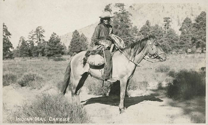 Jicarilla Apache mail carrier, New Mexico, ca 1910–20