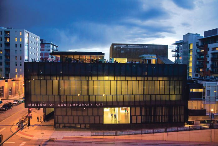 Museum of Contemporary Art Denver exterior at night