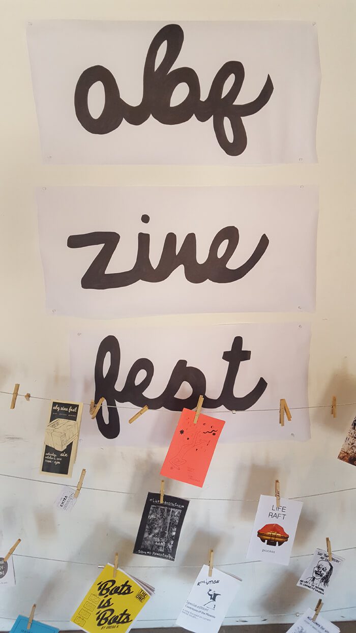 Mobile zine display at ABQ Zine Fest 6