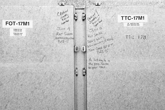 Memphis Barbree, Notes On A Snake, Junction Box Near Launch Pad 39B, Kennedy Space Center, 2015