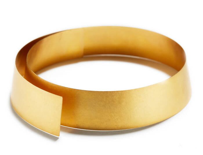 Wide solid gold bangle by Ulla and Martin Kaufmann