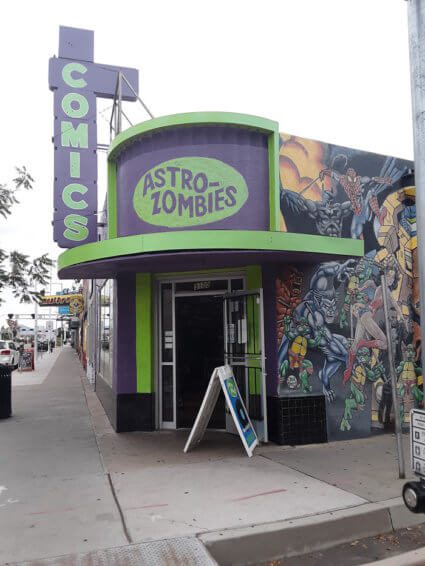 Image of Astro Zombie comic book store.