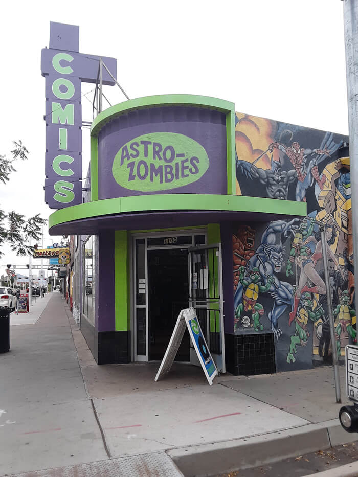 Image of Astro Zombie comic book store. 
