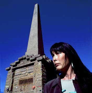 Charlene Teters obelisk art installation, Santa Fe