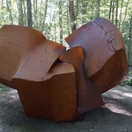 monumental outdoor abstract steel sculpture by Tom Joyce