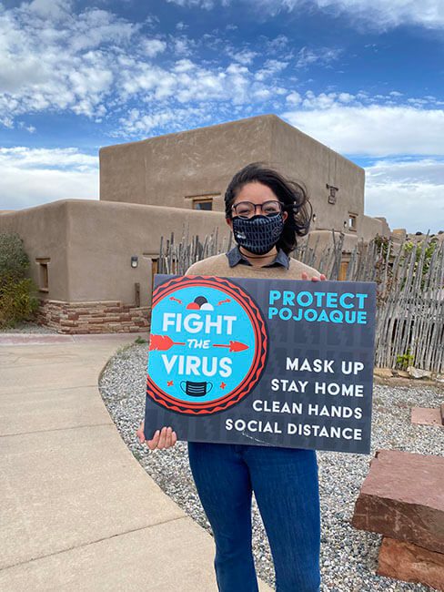 Image from the Poeh's <i>Fight the Virus</i> campaign. Photo courtesy the Poeh Cultural Center. 