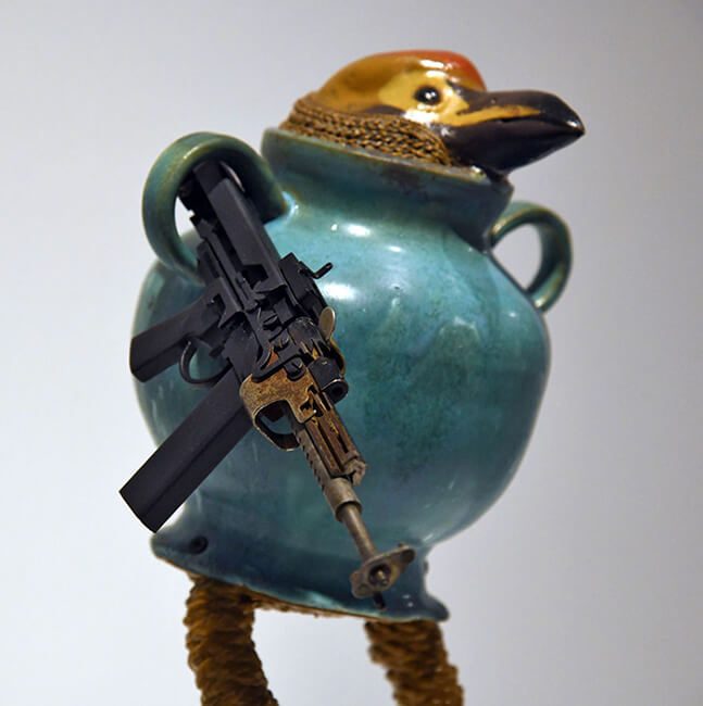 Ravi Zupa, New York Birdpot Creature 9, in Armor exhibition, Denver