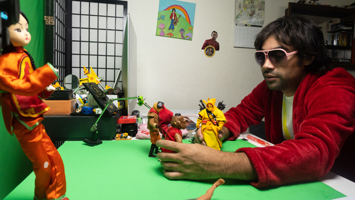 VHS Vic (aka Victor Blandon) with claymation figures