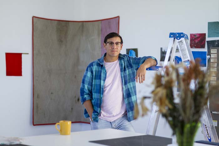 Artist Victor Yañez-Lazcano in his studio. 