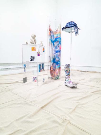 OUT/FIT, 2022, installation view with work by Min Ji Son