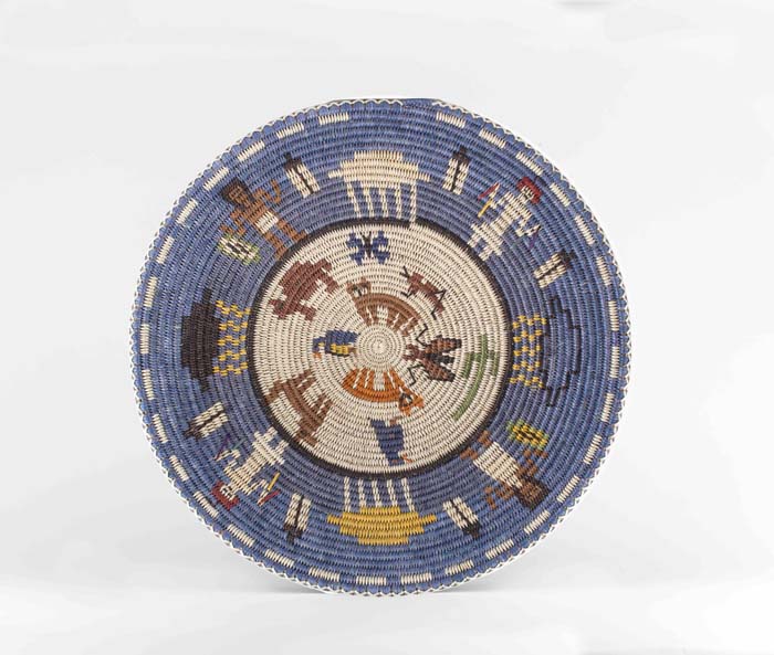 Woven representation of the Second World in the Diné Creation narrative.