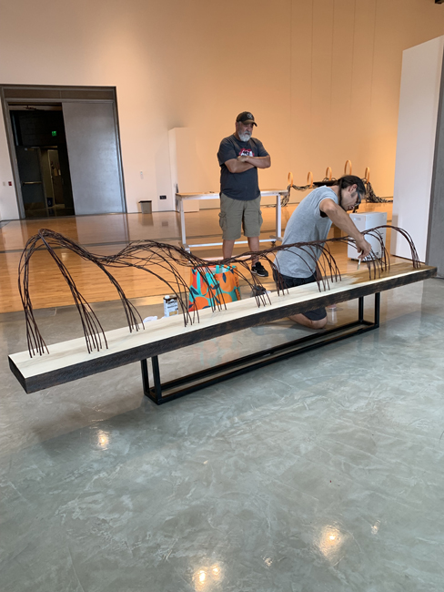 Jacob Meders installs work at the Gallery at Tempe Center for the Arts