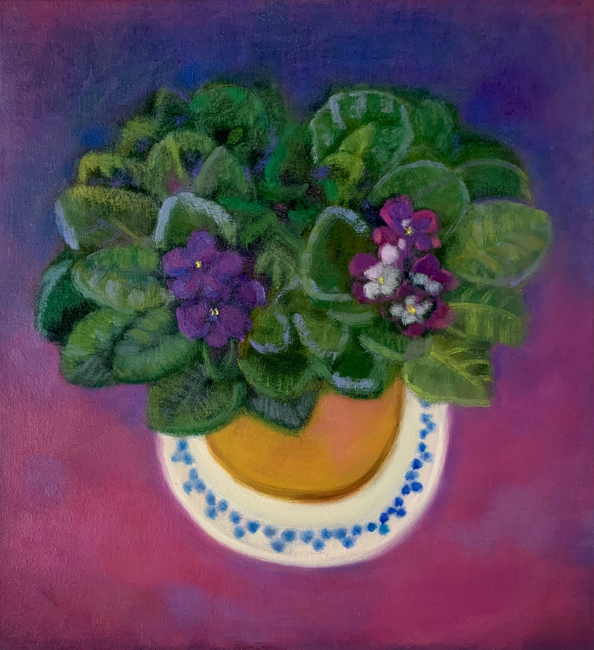 Paige Turner-Uribe's African Violets painting 