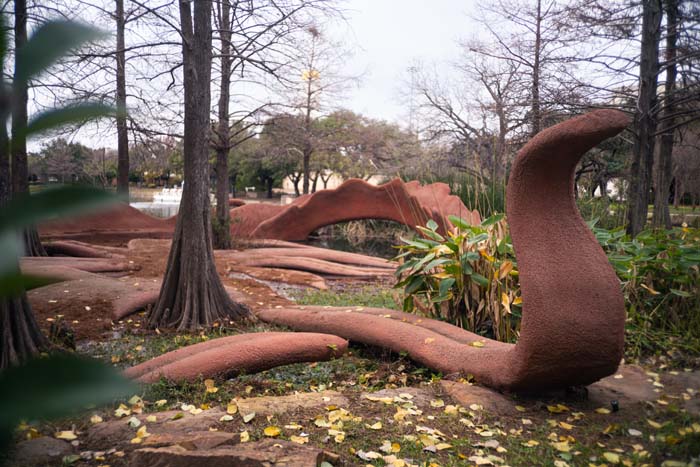 Patricia Johanson's Fair Park Lagoon is both sculpture and bioremediated wetland.