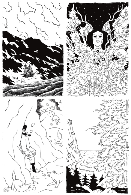 A black and white page from T Edward Bak’s Sea of Time: Chapter One 