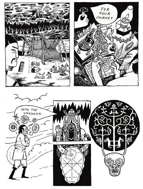 A black and white comic from T Edward Bak’s Sea of Time: Chapter One 
