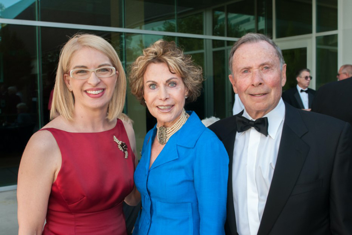 Utah Museum of Fine Arts executive director Gretchen Dietrich, Marcia Price, and John Price.