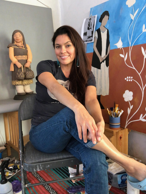 Kathleen Wall in her Jemez Pueblo, New Mexico studio