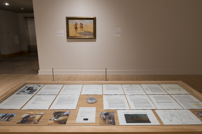 Making Visible installation view of archival materials 