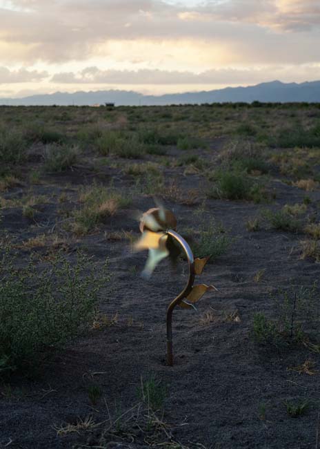 Kinetic sculpture moving in the wind of the San Luis Valley.