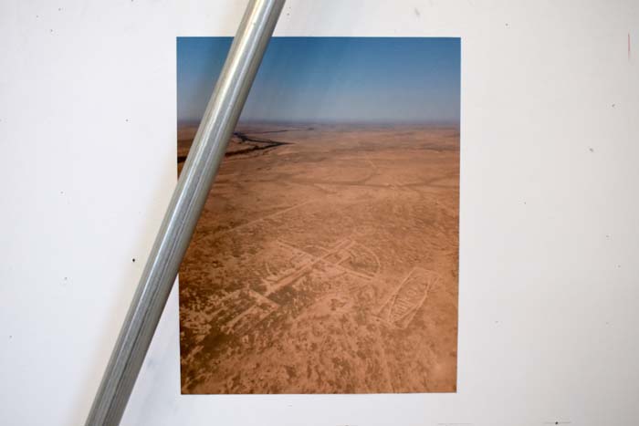 Aerial photograph of military geoglyphs near Roswell.