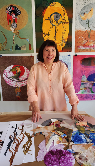Amy Ernst in the New York City studio of master printmaker Lisa Mackie in 2022