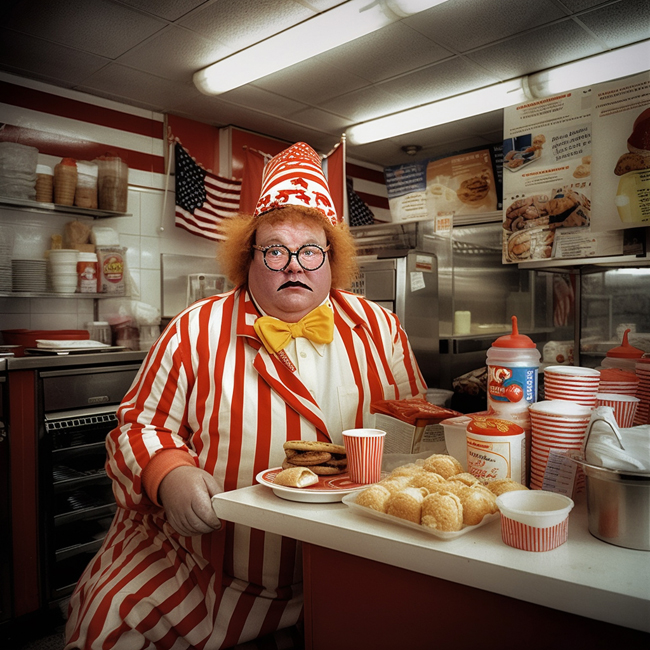 Todd Dobbs, Photograph of a Typical American, man in fast food restaurant