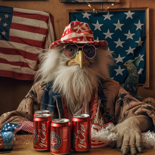 Todd Dobbs, Photograph of a Typical American, eagle and soda