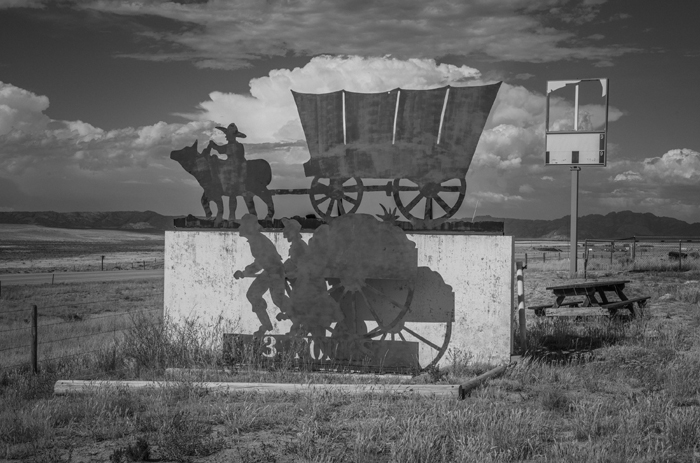 A Russel Albert Daniels, photograph captures a scene from Wyoming's overland trails. 