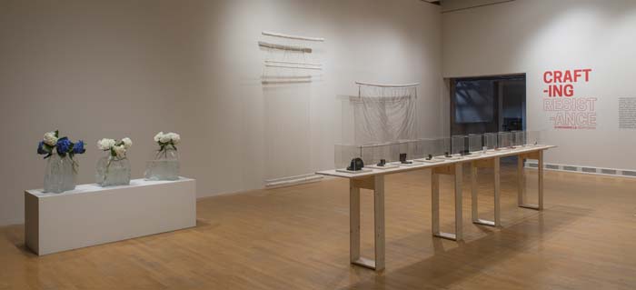 Installation view of Crafting Resistance at ASU Art Museum.