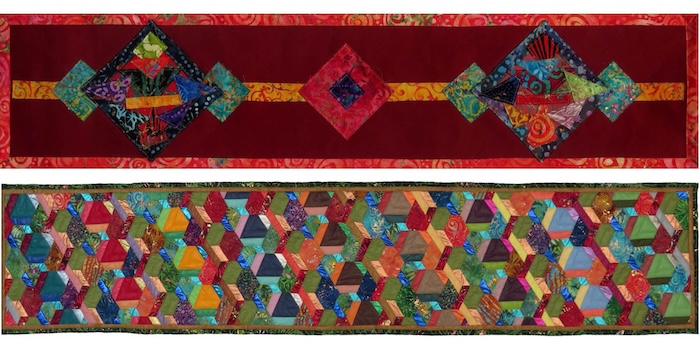 Quilted fabric pieces by Rebecca Speakes
