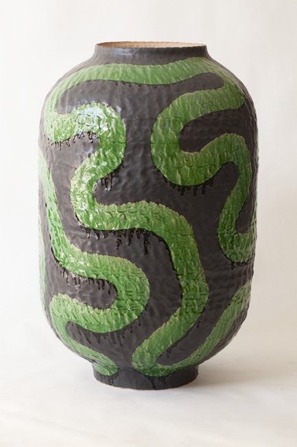 Del Harrow, Green Vine Jar depicts a pottery jar with a green pattern