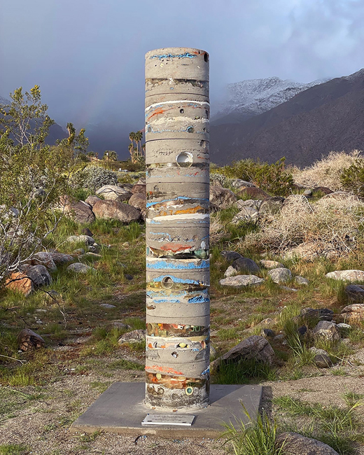 Tyler Burton, Chino Canyon mixed media sculpture out in nature