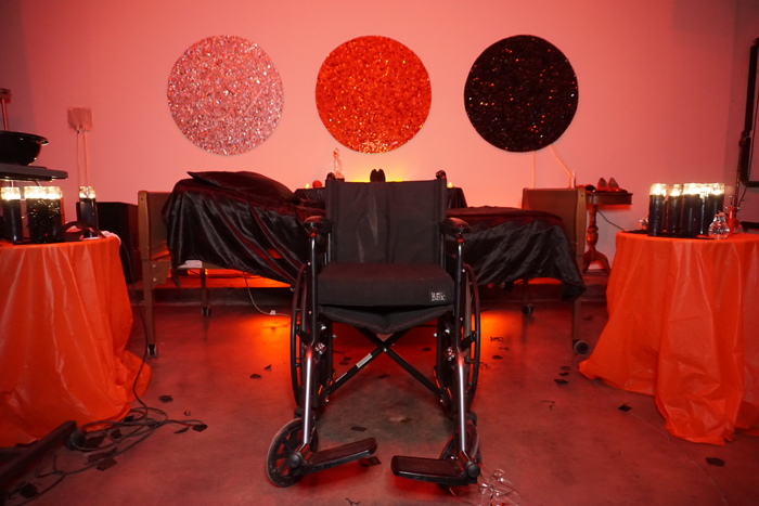 Black Mass Blood Ritual performance still of a wheelchair