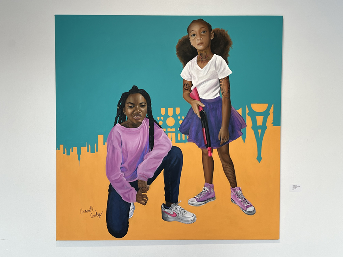 Antoinette Cauley, See I Done Came a Long Way painting at Modified Arts, two girls 