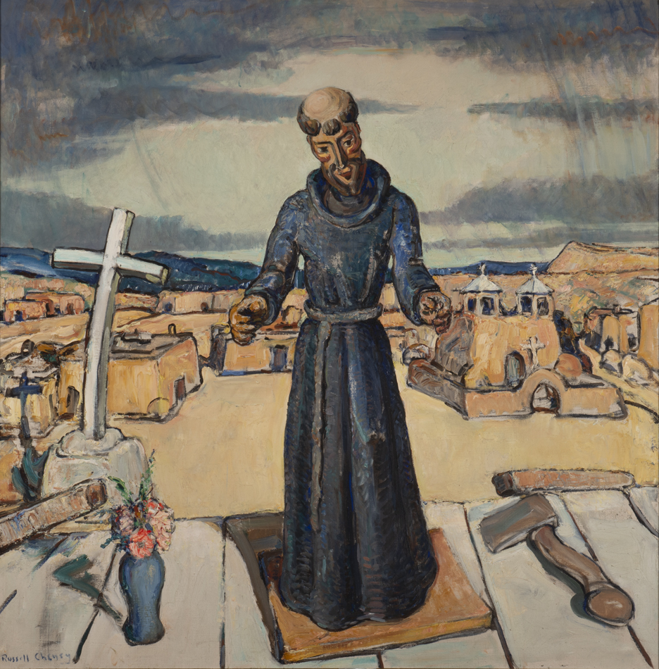 Russell Cheney, New Mexico, 1929, oil on canvas, 39 1/2 x 39 1/2 in. Collection of the New Mexico Museum of Art. Gift of Russell Cheney, 1942 (1181.23P). Photo by Cameron Gay.
