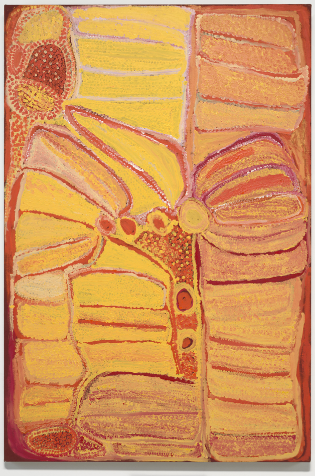 Eubena Nampitjin, Minidki Karu, acrylic on linen, a Nevada Museum of Art donation