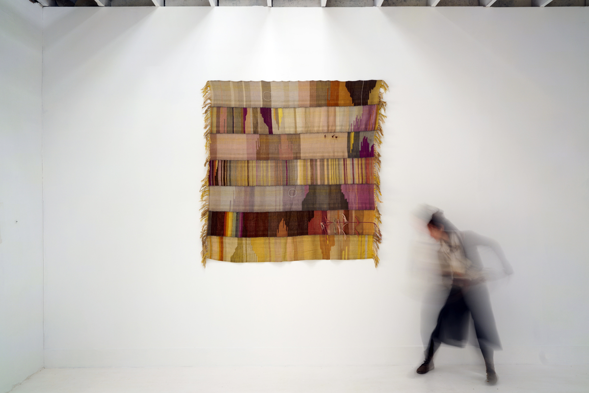 Jeannie Ortiz weaving called Stratigraphy