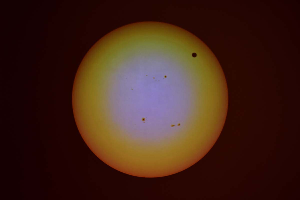 Film still of ann haeyoung's the transit of Venus, depicting Venus in transit across the sun.