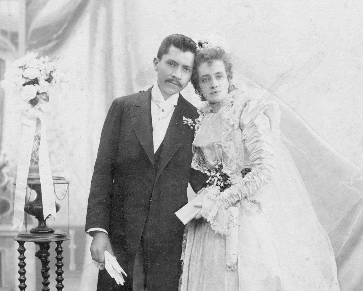 Black and white wedding photograph from 1897.