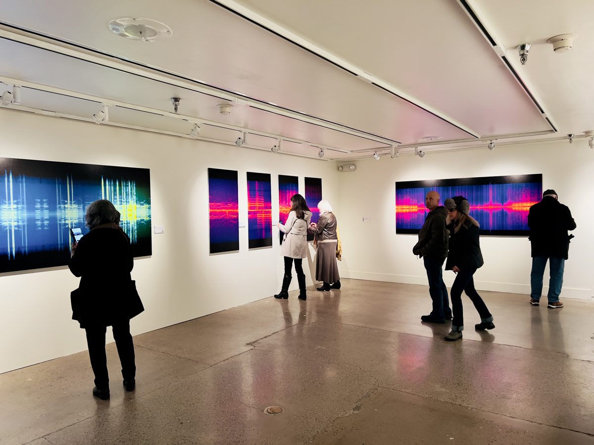 gallery display of Audio Abstracts by Inuk Silis Høegh