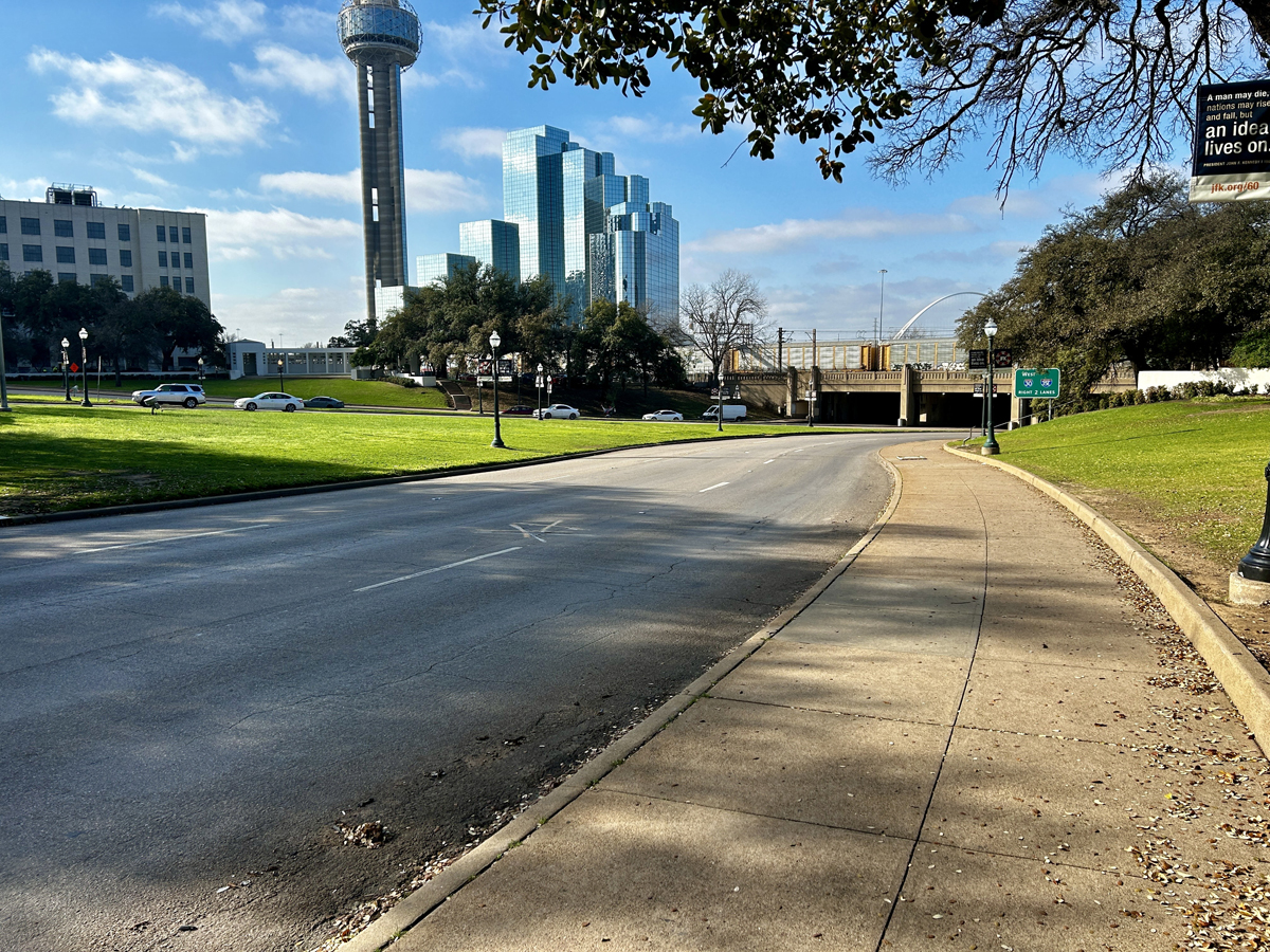 View of Elm Street underpass bridge Dallas photo by Emma Ahmad