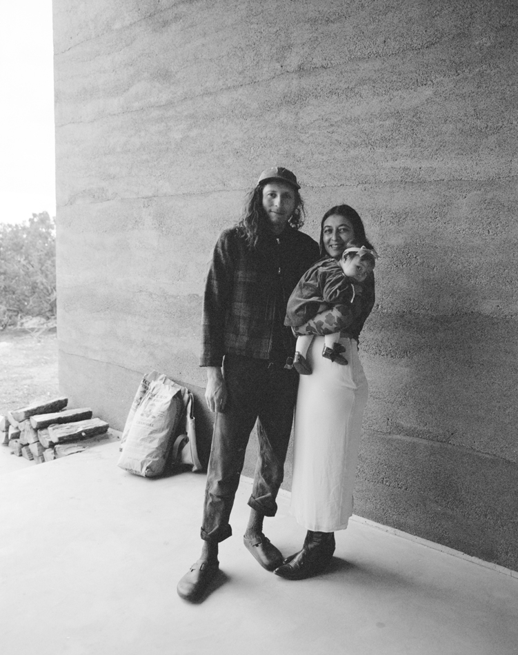 Johnny Ortiz-Concha, Maida Branch and their daughter on their property in Northern New Mexico.