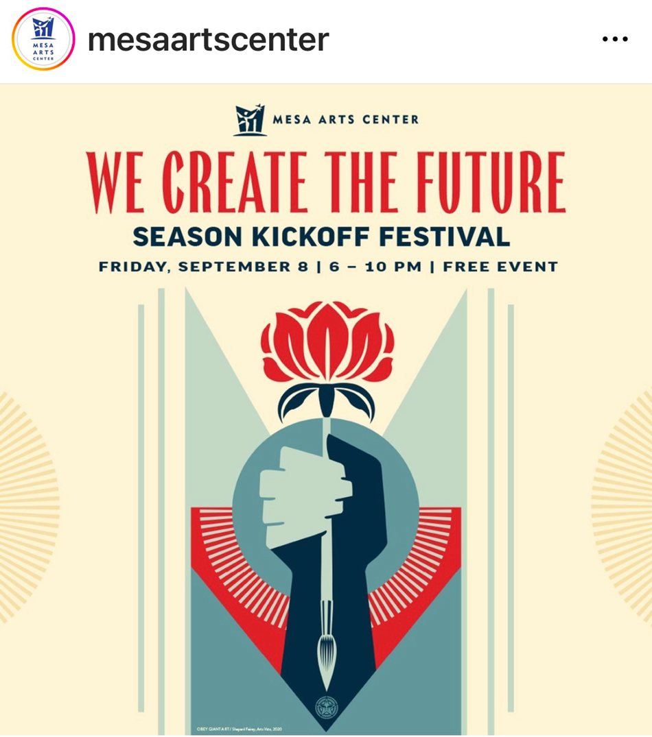 Screen grab of a social media post showing MCAM’s season kick-off poster for fall 2023. 