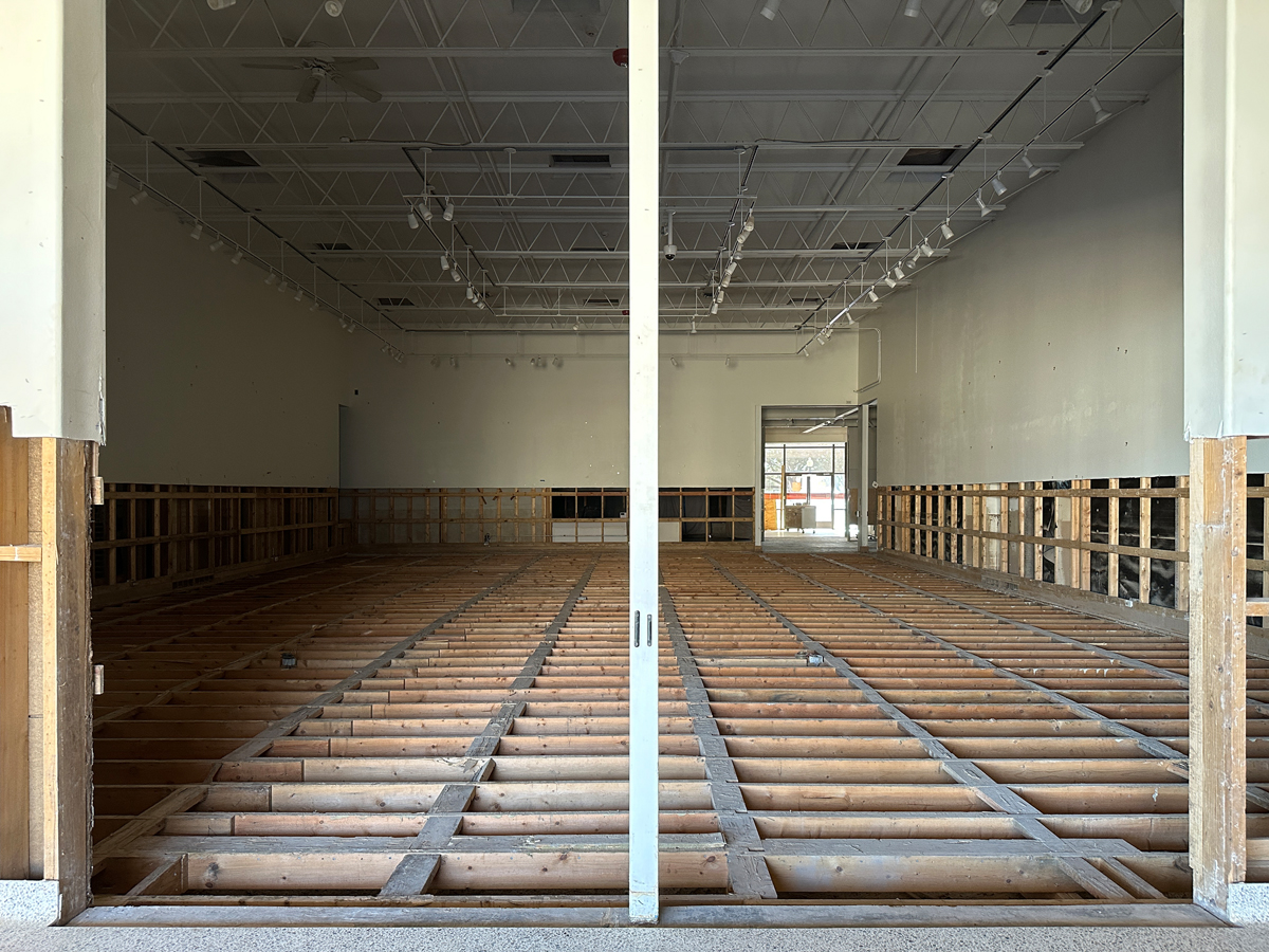 In some parts of Roswell Museum, the entire floor has been removed. View imagery and read stories from the Roswell Museum flood.