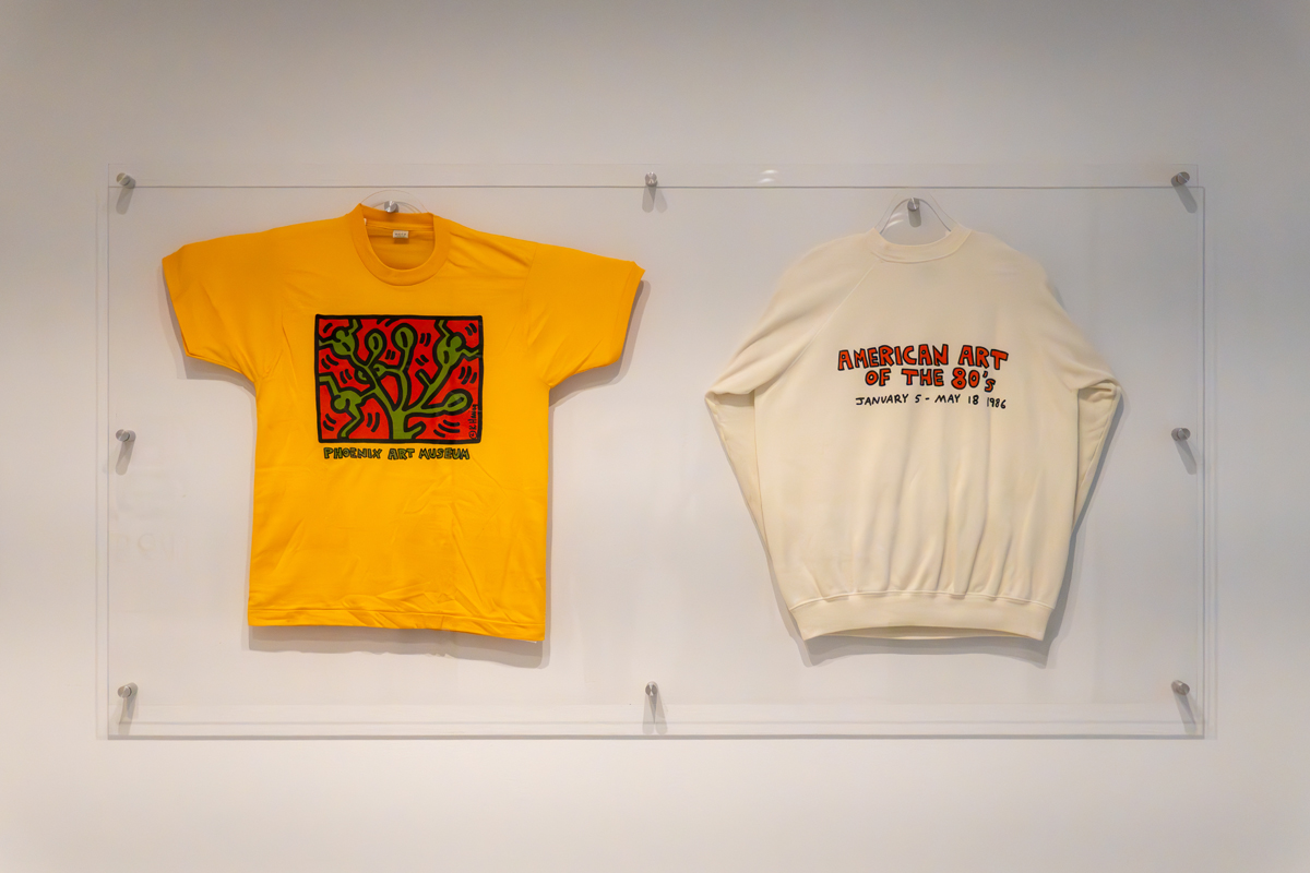 T-shirts by Keith Haring, part of a merchandise collection he designed for Phoenix Art Museum.