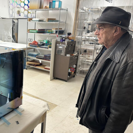 Larry Bell's studio in Taos, New Mexico, 2024. Photo: Jon Revett.