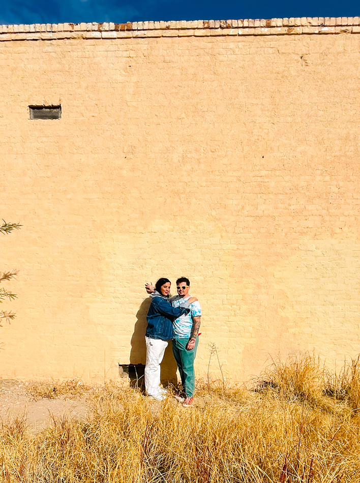 The founders of Urgent Care Art, a queer, guerrilla art project in Tucson.