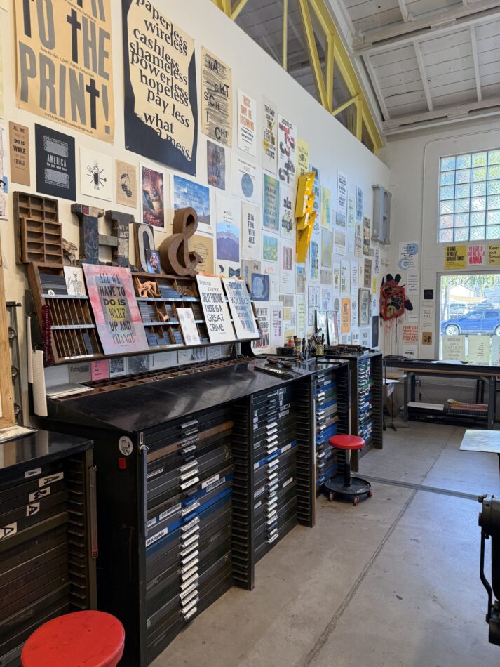 Hazel and Violet letterpress printing workshop on Grand Ave in Phoenix.