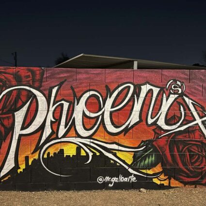 Phoenix Mural by Jesus Gallo in Oak Street Alley